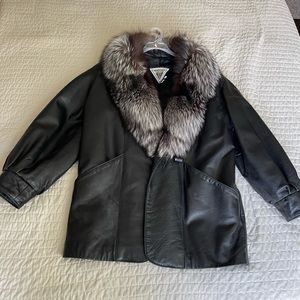 Marvin Richard’s J Percy leather and fur coat